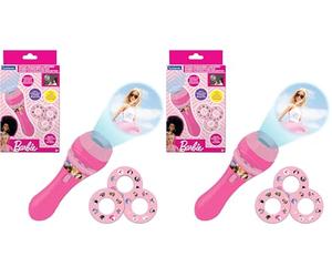LEXIBOOK, Barbie, Proyector de Cuentos, luz de Linterna y proyector con 3 Discos, 24 imágenes, CREA Tus Propios Cuentos, Rosa, LTC050BB (Paquete de 2)