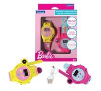 LEXIBOOK, Barbie, Reloj Walkie-Talkies, 2 Piezas, Alcance hasta 200m, Linterna, Brújula, Recargable, Rosa, DMWTW1BBLXB
