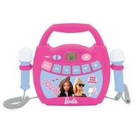 Lexibook, Mattel Barbie, Reproductor Digital de Karaoke portátil para niños, Micrófonos, Efectos de luz, Bluetooth, Funciones de grabación y Cambio de Voz, Rosa, Color (MP320BBZ)