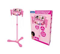 Lexibook, Barbie, Set Soporte Altavoz Luminoso, S160BBLXB | Altura ajustable, 2 micros, luz, MP3, Aux-in, Bluetooth, efectos vocales, rosa