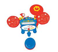 LEXIBOOK Batería Electrónica para niños, Sonido de batería Realista, Teclado de 8 Notas, Enchufe mp3, Asiento incluida, Azul/Rojo, K610LXB