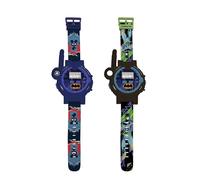 Lexibook, Batman, Relojes Walkie-Talkie, 2 Piezas, Alcance hasta 200m, Linterna, Brújula, Recargable, Negro/Verde y Azul/Rojo, DMWTW1BAT