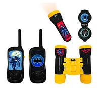 LEXIBOOK Set de aventura Batman con 2 walkie-talkies de hasta 120 m, prismáticos, linterna y brújula