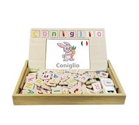 Lexibook Bio Toys EDU100i5LXB - Escuela de Las Palabras, bilingüe Italiano/inglés, 50 Cartas