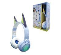 LEXIBOOK, Bluey, Auriculares Bluetooth, HPBT015BY | Bluetooth y cable 2 en 1, diseño 3D, luces, plegables, azul