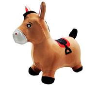 LEXIBOOK, Caballo saltarín Hinchable con Funda extraíble, Bomba Manual incluida, Plástico Seguro y Resistente, Marrón, BGP050