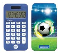 LEXIBOOK, Calculadora de Bolsillo para fútbol con Funda Protectora, Funciones de calculadora convencionales y avanzadas, Funciona con Pilas y energía Solar, Azul, C45FOLXB