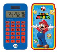 LEXIBOOK- Calculadora de Bolsillo Super Mario, Funciones de clásicas y avanzadas, Cubierta Protectora rígida, con batería, Rojo/Azul, C45NI