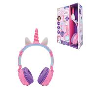 LEXIBOOK, Casco Luminoso Plegable Bluetooth® y con Cable con diseño 3D de Unicornio con limitación de Volumen, Rosa, HPBT015UNI