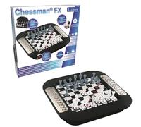 LEXIBOOK Chessman® FX, Juego de ajedrez electrónico con Teclado sensitivo y Efectos de luz y Sonido, 32 Piezas, 64 Niveles de dificultad, Juego de Mesa Familiar, Negro/Argento, CG1335LXB