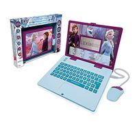 Lexibook Computadora portátil Disney Frozen 2, educativa y bilingüe, para niñas, con 124 actividades para aprender, jugar y música con Elsa y Anna-azul/morado, JC598fzi3, 24 x 18 x 3,6 centímetros