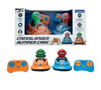 LEXIBOOK, Crosslander® Bumper Cars, Set de 2 Coches de Choque de Carreras radiocontrolados, hasta 5 km/h, 2 Personajes extraíbles, Efectos de Sonido y luz, Azul/Naranja, RC2A