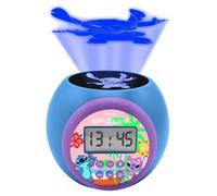 LEXIBOOK, Disney Stitch, Reloj Despertador con proyector, función de repetición y Alarma, luz Nocturna con Temporizador, Pantalla LCD, Funcionamiento a Pilas, Azul, RL977D