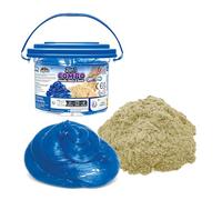 LEXIBOOK, Cubo 2 en 1: Arena y Slime Metalizado, Azul/Beige, CRSLIM7