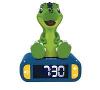 LEXIBOOK Despertador con luz Nocturna de Dinosaurios, Reloj Snooze niñas, Azul/V