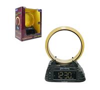 LEXIBOOK, Despertador Digital El Señor de los Anillos, Luz Nocturna Anillo Único, Pantalla LCD Retroiluminada, 6 Efectos de Sonido, 6 Tonos de Llamada, Batería Recargable, Oro/Negro, RL805LR
