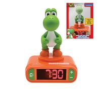 LEXIBOOK - Despertador Nintendo Super Mario - Efectos sonoros de Super Mario - Despertador para niños - con Snooze- Naranja/Verde - RL800NI1LXB