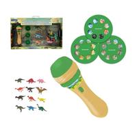 LEXIBOOK, Proyector de Cuentos y Linterna Luminosa, CREA hasta 3 Cuentos con 24 imágenes de Dinosaurios, 12 figuritas de Dinosaurios Incluidas, Amarillo/Verde, LTC045ZLXB