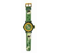 LEXIBOOK - Dinosaurios Reloj Correa Ajustable Pantalla Digital con 20 proyecciones de Dinosaurios - para Niños - Verde y Amarillo - DMW050DINOLXB
