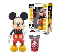 Lexibook Lexibook-MCH01i2 Micky Maus Disney-Robot Mickey Bilingüe-Inglés/Francés, 100 cuestionarios educativos, Efectos de luz, Baile, programable, articulado, Negro/Rojo, Color, Medium (MCH01i2)