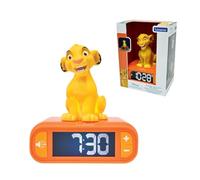 LEXIBOOK, Disney El Rey León, Reloj Despertador con luz Nocturna Simba, Sonidos y melodías, Pantalla LCD retroiluminada, Luminoso, Snooze, Amarillo/Naranja, RL800ANLXB