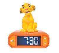 Lexibook, Disney El Rey León, Reloj Despertador con luz Nocturna Simba, Sonidos y melodías, Pantalla LCD retroiluminada, Luminoso, Snooze, Amarillo/Naranja, RL800AN