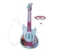 LEXIBOOK Disney Frozen Elsa Anna Guitarra electrónica Luminosa con micrófono, Gafas con micrófono, melodías Incluidas, Enchufe para MP3, Azul/púrpura, K260FZLXB