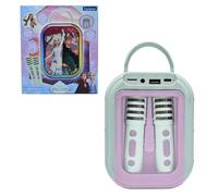 LEXIBOOK, Disney Frozen, Máquina de Karaoke Bluetooth de Frozen con 2 Micrófonos Inalámbricos, Batería Recargable Incorporada, Conectividad Bluetooth, Púrpura Claro/Verde Claro, BTC030FZ