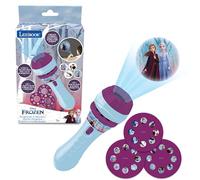 LEXIBOOK, Disney Frozen, Proyector de Cuentos, Linterna y proyector con 3 Discos, 24 imágenes, CREA Tus Propios Cuentos, Azul/Morado, LTC050FZ