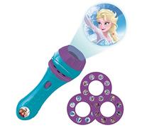 LEXIBOOK, Disney Frozen, Proyector de Cuentos, Linterna y proyector con 3 Discos, 24 imágenes, CREA Tus Propios Cuentos, Azul/Morado, LTC050FZ