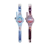 LEXIBOOK - Disney Frozen - Reloj Walkie-Talkies, 2 Piezas, Alcance hasta 200m, Linterna, brújula, Recargable, Azul/Morado - DMWTW1FZLXB