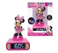 LEXIBOOK, Disney Minnie, Despertador con luz Nocturna de Minnie, Sonidos y melodías, Pantalla LCD retroiluminada, Luminoso, Snooze, Rosa, RL800MNLXB
