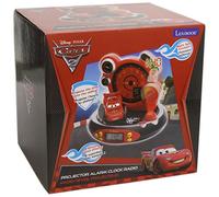LEXIBOOK Disney Pixar Cars 3 Rayo Mcqueen Reloj proyector, Luz de Noche incorporada, proyección de Tiempo en el Techo, Efectos de Sonido, Funciona con batería, Rojo/Negro, RP500DC