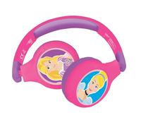 LEXIBOOK Disney Princesa Auriculares Bluetooth 2 en 1 - Estéreo inalámbrico, Seguro, Plegable, Ajustable, HPBT010DPLXB