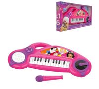 LEXIBOOK Disney Princess Piano electrónico para niños con Efectos de luz, micrófono, batería, Altavoz Incorporado, melodías de demostración, Reproductor de DJ, Rosa/púrpura, K704DPLXB