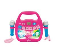 LEXIBOOK - Disney Princess - Reproductor de música de Karaoke portátil para niños - Micrófonos, Efectos de luz, Bluetooth, Grabación y Cambio de Voz, Baterías Recargables, Rosa, MP320DPZLXB