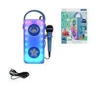 LEXIBOOK, Disney Stitch, Altavoz Bluetooth® inalámbrico con luz y micrófono, Efectos de luz Multicolor, Puerto para Tarjeta SD/TF, Batería Recargable, Azul, BTP185DZ