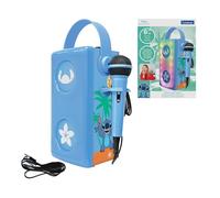LEXIBOOK, Disney Stitch, Altavoz Bluetooth® inalámbrico Luminoso con micrófono, Efectos de luz Multicolores, Ranura para Tarjeta SD/TF, Batería Recargable, Azul, BTP185DZLXB