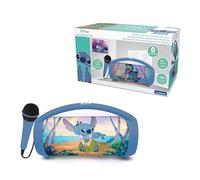 Lexibook, Disney Stitch, Altavoz luminoso inalámbrico con micrófono, Sonido estéreo, Función karaoke, Puertos USB y para tarjetas SD, Batería recargable, Asa para llevar a todas partes, Azul, BTP585DZ