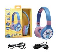 LEXIBOOK - Disney Stitch - Auriculares 2 en 1 Bluetooth y con Cable con micrófono y botón de Control, Plegables y Ajustables, Batería Recargable de Larga duración - HPBT010D
