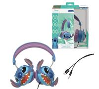 LEXIBOOK, Disney Stitch, Auriculares estéreo con Cable Stitch 3D, Plegables, Potencia de Sonido Limitada, HP015D