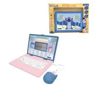 Lexibook, Disney Stitch Computadora Educativa Niño, JC601Di1LXB | Inglés/Francés, 164 actividades, Matemáticas, juegos de lógica, modo música, Pantalla LCD grande