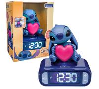 LEXIBOOK, Disney Stitch, Despertador con Luz Nocturna, Azul, RL800D3LXB | Despertador Disney Stitch con luz nocturna 3D, pantalla LCD, sonidos, 6 alarmas y repetición.