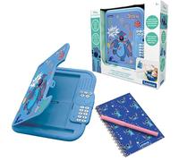 LEXIBOOK, Disney Stitch, Diario electrónico Interactivo con bolígrafo y Cuaderno incluidos, contraseña protegida, Funciones Divertidas y Efectos de Sonido, Azul, SD50D