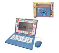 Lexibook, Disney Stitch JC599Di5 - Ordenador Educativo bilingüe con 170 Actividades Inglés/Italiano