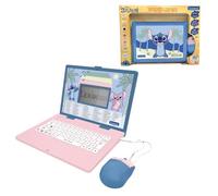 Lexibook, Disney Stitch JC601Di3LXB - Portátil Educativo bilingüe, 164 Actividades de Aprendizaje, inglés y alemán, método de Aprendizaje de Lectura, Juguete Educativo para niños, Rosa y Azul