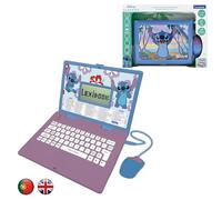 Lexibook Lexibook-JC598Di4, Disney Stitch, Laptop Educacional Bilíngue INGLÊS/PORTUGUÊS, 124 Atividades de Linguagem, Escrita, Matemática, Lógica, Música e Jogos, Meninas (JC598Di4)