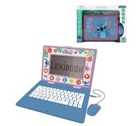 Lexibook, Disney Stitch - Laptop educativa para niños, JC599Di1LXB | Inglés/francés, 170 actividades, pantalla grande, juegos de aprendizaje y música