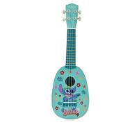 Lexibook, Disney Stitch, Mi Primer Ukelele de Madera, 4 Cuerdas de Nylon, 53 cm, guía incluida, Azul, K230D