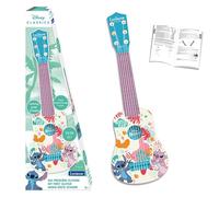 LEXIBOOK, Disney Stitch, Mi Primera Guitarra para niños, 6 Cuerdas de Nylon, 53 cm, Guía incluida, Azul, K200DLXB